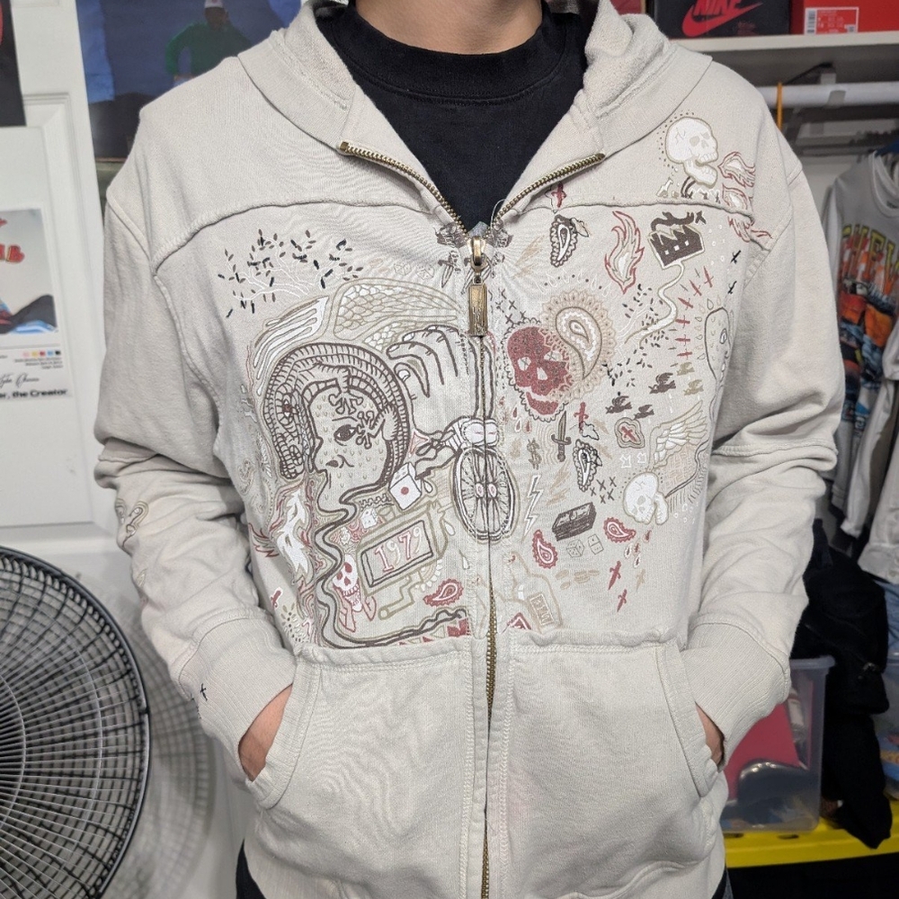 Men's Graphic Hoodie - Cream